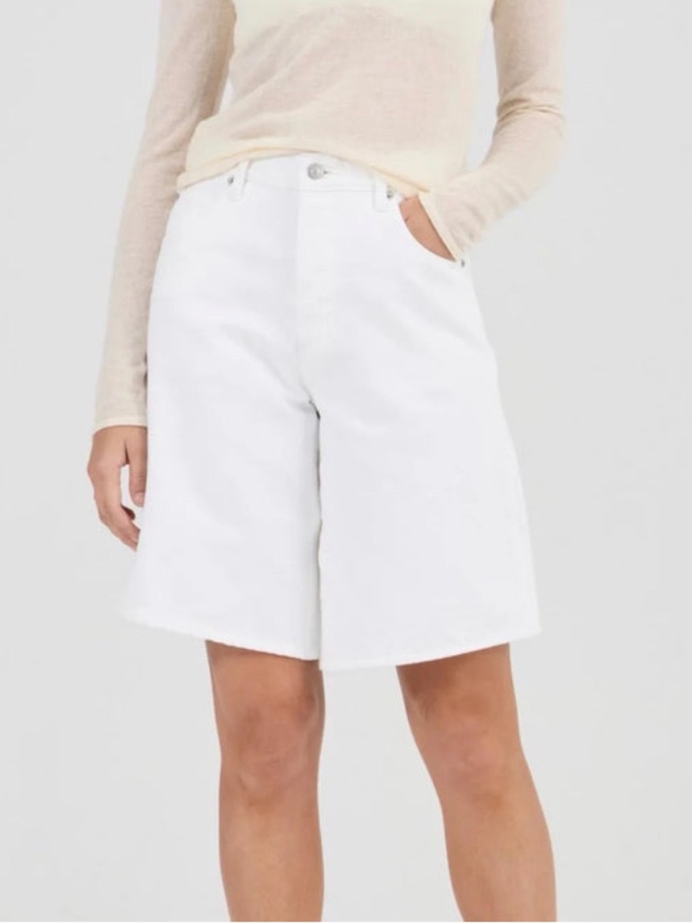 Charlotte White Denim Culotte Shorts |ROLLA’S